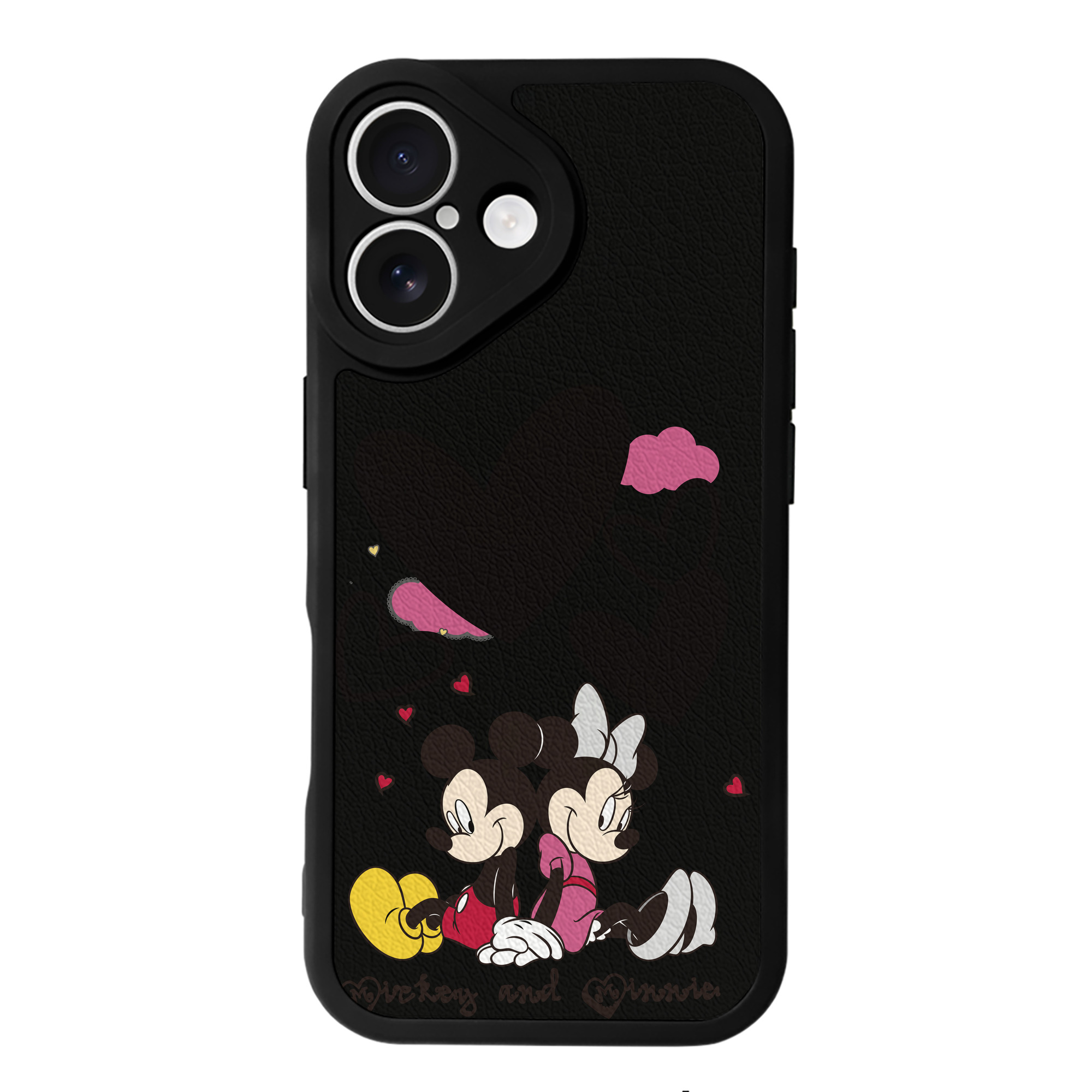 （画像用） ミッキーマウス Mickey Mouse 【iPhone 16シリーズ対応】シリコンスマホケース（レザー調） 材質：シリコン
